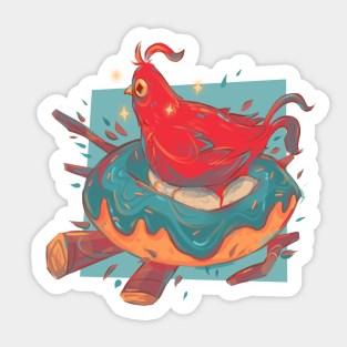 Donut Bird Nest Sticker